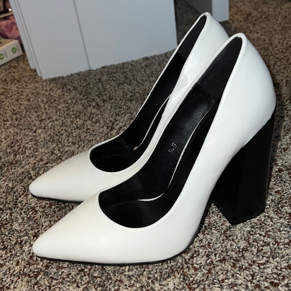 Cute white/black heels!